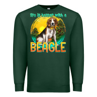 Sports Green life is better with a beagle Premium Sweatshirt - texasbilliewilder