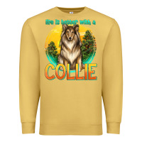 Antique Gold life is better with a collie Premium Sweatshirt - texasbilliewilder
