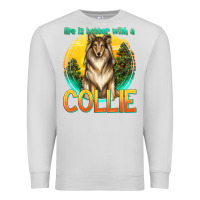 Dove Grey life is better with a collie Premium Sweatshirt - texasbilliewilder