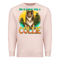Pale Pink life is better with a collie Premium Sweatshirt - texasbilliewilder