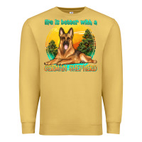 Antique Gold life is better with a german shepherd Premium Sweatshirt - texasbilliewilder