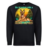 Black life is better with a german shepherd Premium Sweatshirt - texasbilliewilder