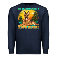 Navy life is better with a german shepherd Premium Sweatshirt - texasbilliewilder