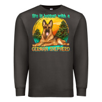 Smoke life is better with a german shepherd Premium Sweatshirt - texasbilliewilder