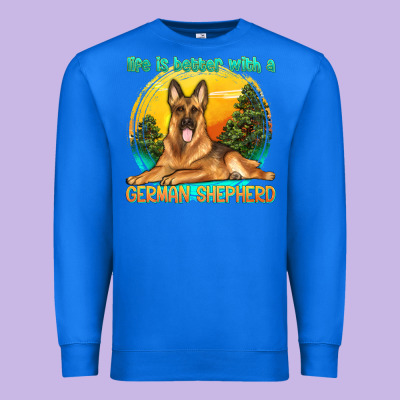 Life Is Better With A German Shepherd Premium Sweatshirt Designed By Texasbilliewilder