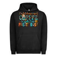 Pigment Black i am holding a cup of coffee so yeah iam pretty bu Urban Hoodie - AdoDesignShop