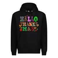 Black hallothanksmas Premium Hoodie - AdoDesignShop