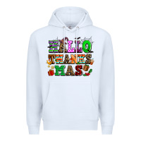White hallothanksmas Premium Hoodie - AdoDesignShop
