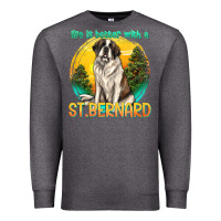 Charcoal Heather life is better with a st.bernard Premium Sweatshirt - texasbilliewilder