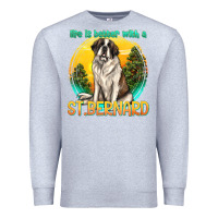 Heather Grey life is better with a st.bernard Premium Sweatshirt - texasbilliewilder