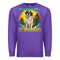 Purple life is better with a st.bernard Premium Sweatshirt - texasbilliewilder