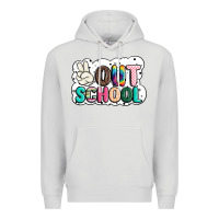 Dove Grey peace out school Premium Hoodie - JahusDesignShop