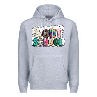 Heather Grey peace out school Premium Hoodie - JahusDesignShop