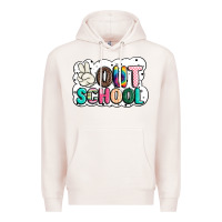 Pale Pink peace out school Premium Hoodie - JahusDesignShop