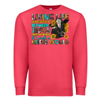 Cardinal living life somewhere between jesus Premium Sweatshirt - texasbilliewilder