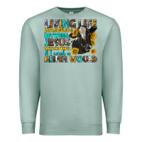 Seafoam living life somewhere between jesus Premium Sweatshirt - texasbilliewilder