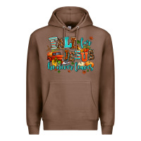 Chestnut fall for jesus he never leaves Premium Hoodie - AdoDesignShop
