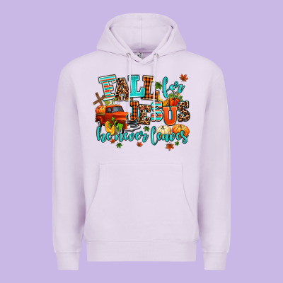 Fall For Jesus He Never Leaves Premium Hoodie Designed By Adodesignshop