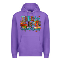Purple fall for jesus he never leaves Premium Hoodie - AdoDesignShop