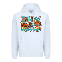 White fall for jesus he never leaves Premium Hoodie - AdoDesignShop