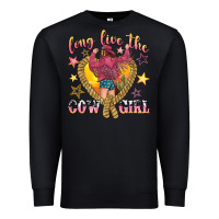 Black long live the cowgirl Premium Sweatshirt - texasbilliewilder