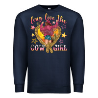 Navy long live the cowgirl Premium Sweatshirt - texasbilliewilder