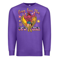 Purple long live the cowgirl Premium Sweatshirt - texasbilliewilder
