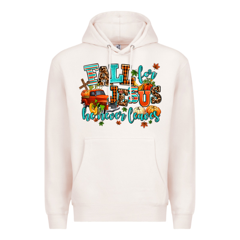 Fall For Jesus He Never Leaves Premium Hoodie by AdoDesignShop | Teevron