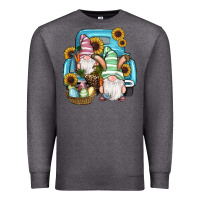 Charcoal Heather Easter Gnomes Egg Sunflowers Truck Premium Sweatshirt - RanaPortraitStore