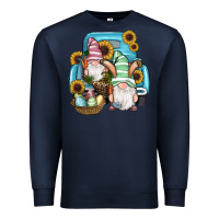 Navy Easter Gnomes Egg Sunflowers Truck Premium Sweatshirt - RanaPortraitStore