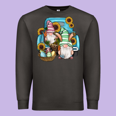 Premium Sweatshirt Easter Gnomes Egg Sunflowers Truck