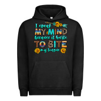 Pigment Black i speak my mind because it hurts to bite my tongue Urban Hoodie - AdoDesignShop
