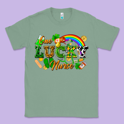 One Lucky Nurse Classic Tee Designed By Fadigitalartstudio