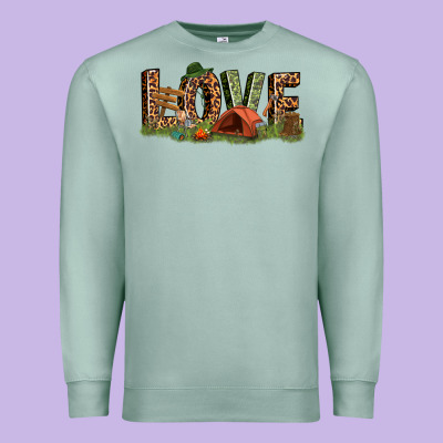 Love Camping Premium Sweatshirt Designed By Texasbilliewilder