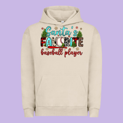 Santa S Favorite Baseball Player Urban Hoodie Designed By Jahusdesignshop