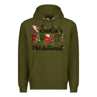 Army Green santas favourite phlebotomist Premium Hoodie - AdoDesignShop
