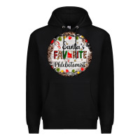 Black christmas santas favorite phlebotomist light Premium Hoodie - AdoDesignShop