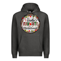 Charcoal Heather christmas santas favorite phlebotomist light Premium Hoodie - AdoDesignShop
