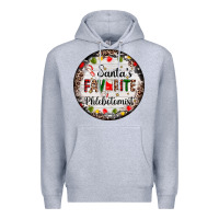 Heather Grey christmas santas favorite phlebotomist light Premium Hoodie - AdoDesignShop