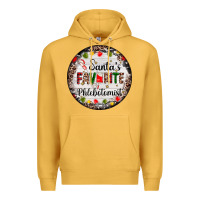Mustard christmas santas favorite phlebotomist light Premium Hoodie - AdoDesignShop
