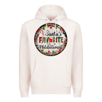 Pale Pink christmas santas favorite phlebotomist light Premium Hoodie - AdoDesignShop