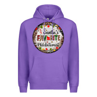 Purple christmas santas favorite phlebotomist light Premium Hoodie - AdoDesignShop