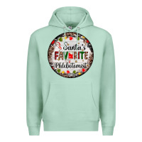 Seafoam christmas santas favorite phlebotomist light Premium Hoodie - AdoDesignShop