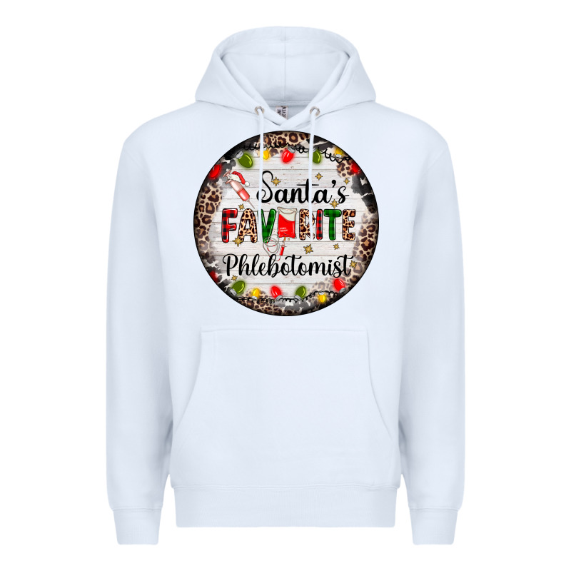Christmas Santas Favorite Phlebotomist Light Premium Hoodie by AdoDesignShop | Teevron