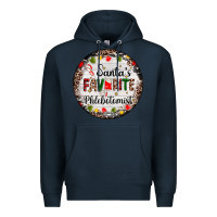 Navy christmas santas favorite phlebotomist light Premium Hoodie - AdoDesignShop
