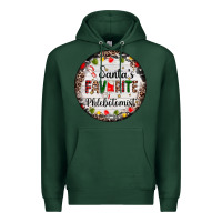 Sports Green christmas santas favorite phlebotomist light Premium Hoodie - AdoDesignShop