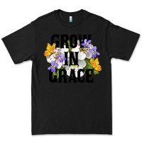 Black Grow In Grace Premium Tee - LillyAllenDesigns