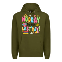 Army Green hooray for the last day black Premium Hoodie - JahusDesignShop
