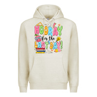 Oatmeal Heather hooray for the last day black Premium Hoodie - JahusDesignShop