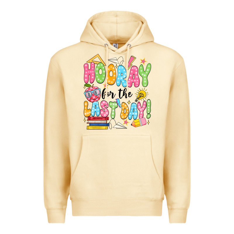 Hooray For The Last Day Black Premium Hoodie by JahusDesignShop | Teevron